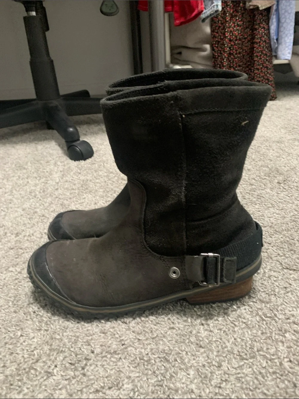 Sorel Slim Shortie Black Suede Boots